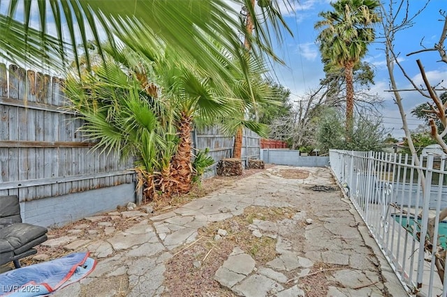 view of patio with a fenced backyard