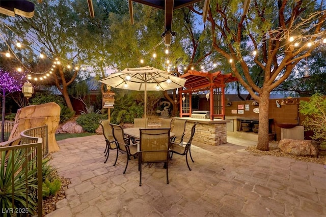 view of patio featuring outdoor dining space and area for grilling