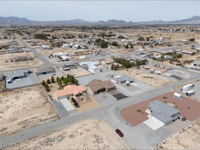 3080 S Prairie Ave, Pahrump, NV 89048 - aerial view with a mountain view, a desert view, and a residential view
