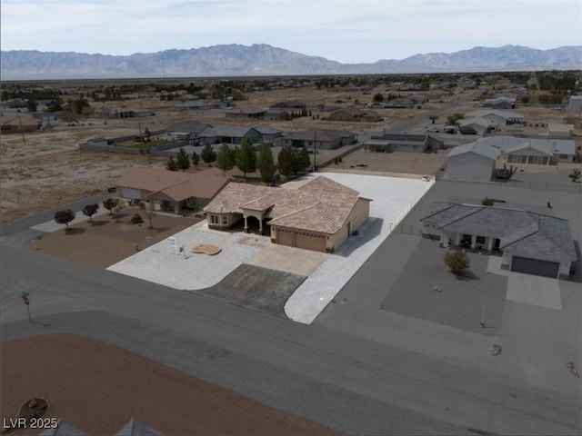 3080 S Prairie Ave, Pahrump, NV 89048 - bird's eye view with a desert view, a residential view, and a mountain view