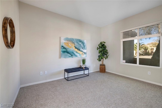 spare room with carpet floors and baseboards