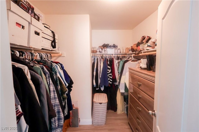 spacious closet featuring wood finished floors