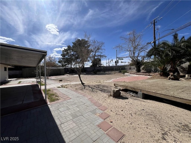 view of yard with a patio area and a fenced backyard