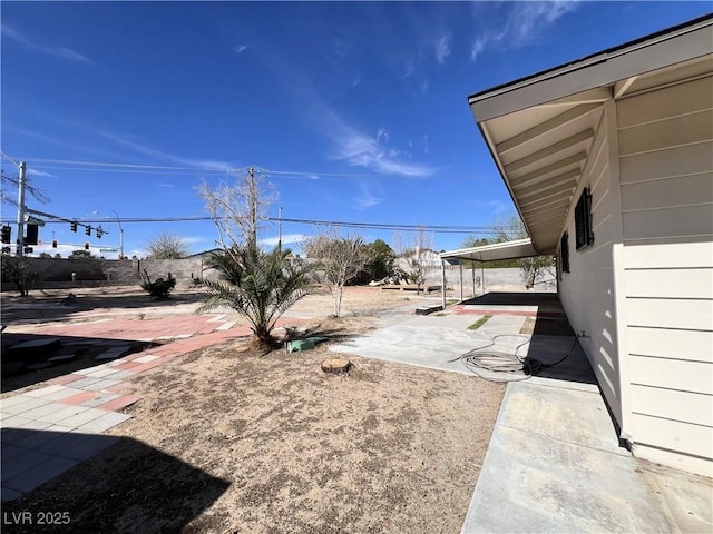 view of yard with a patio area