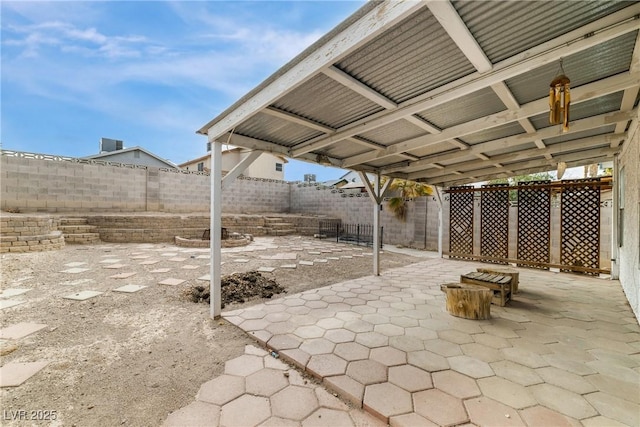 view of patio featuring a fenced backyard