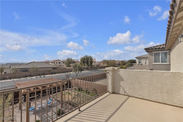 balcony with a residential view