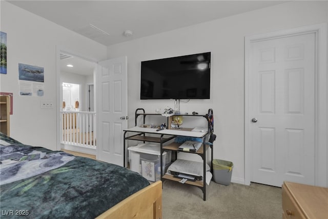 bedroom featuring carpet