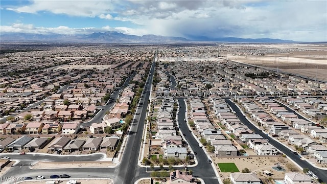 aerial view with a residential view and a mountain view