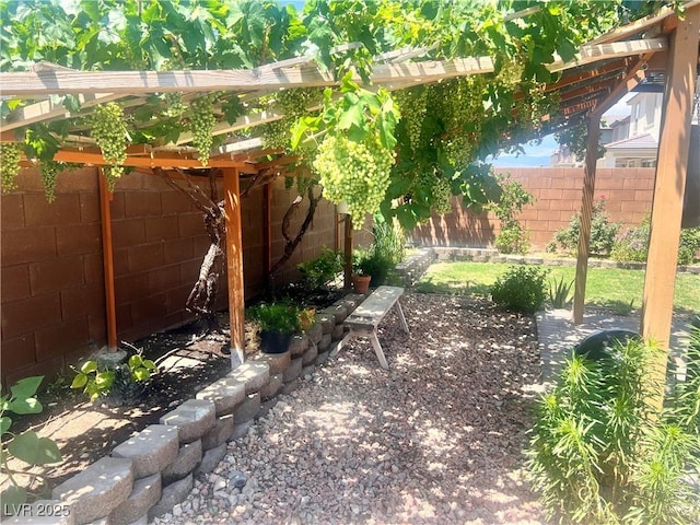 4211 Enchanting Sky Ave, North Las Vegas, NV 89081 - fenced backyard featuring a pergola