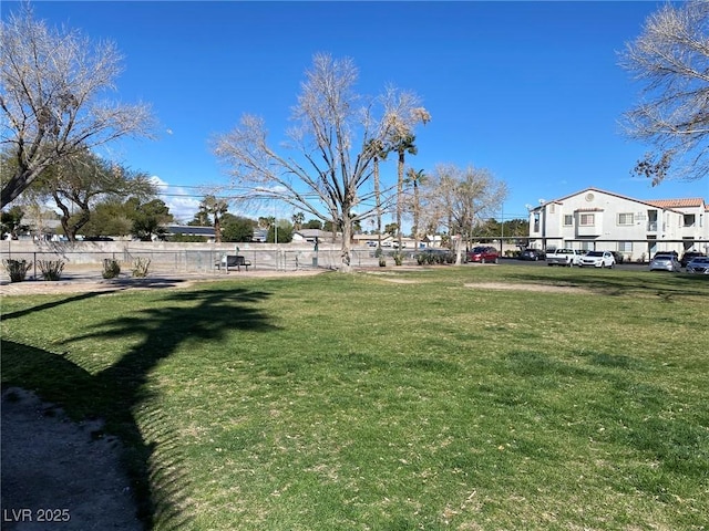 view of yard with fence