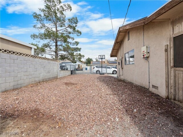 view of yard with fence