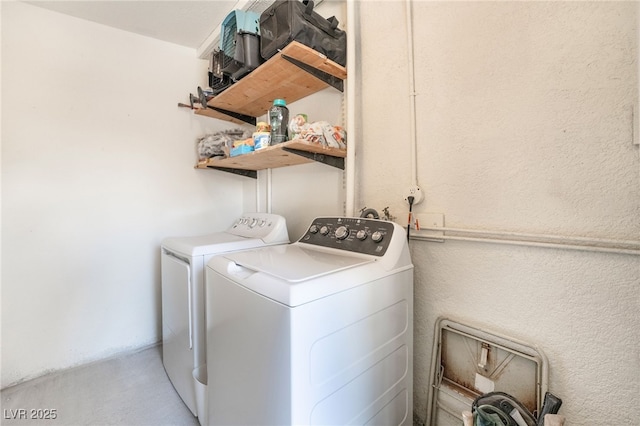 laundry area featuring laundry area and separate washer and dryer