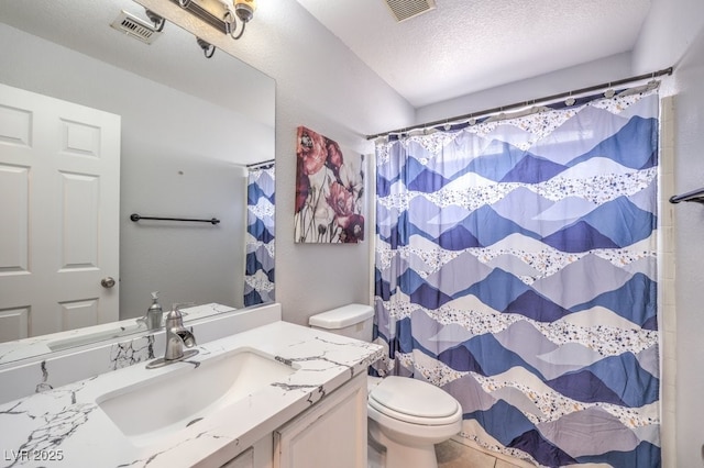 5032 Dancing Lights Ave, Las Vegas, NV 89130 - full bath with vanity, a textured ceiling, a shower with curtain, and tile patterned flooring
