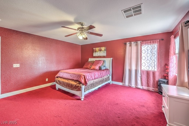 5032 Dancing Lights Ave, Las Vegas, NV 89130 - carpeted bedroom with ceiling fan and a textured wall