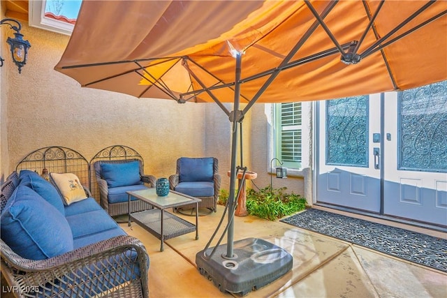 view of patio / terrace featuring an outdoor hangout area