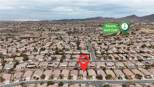 bird's eye view with a residential view and a mountain view