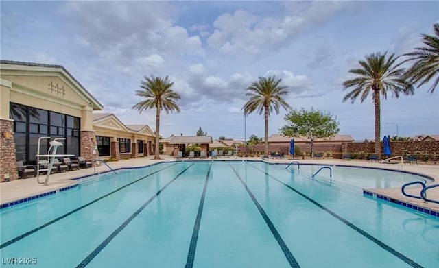 pool featuring a patio area