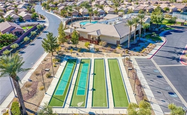 aerial view with a residential view