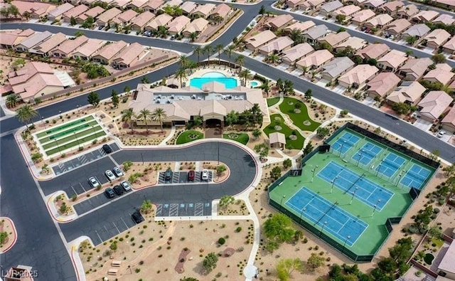 bird's eye view with a residential view