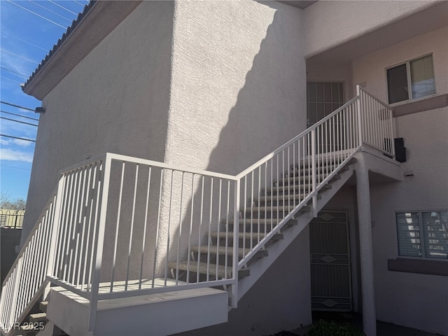 exterior space featuring stairs