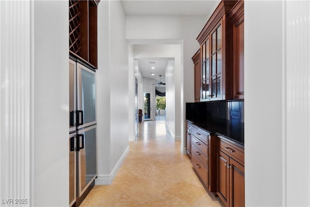 hallway with baseboards