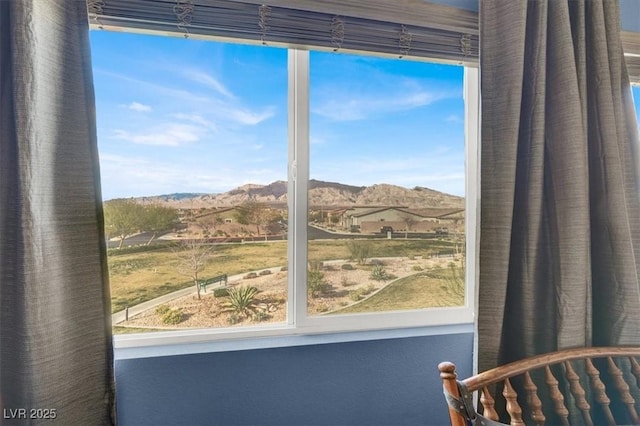 room details with a mountain view