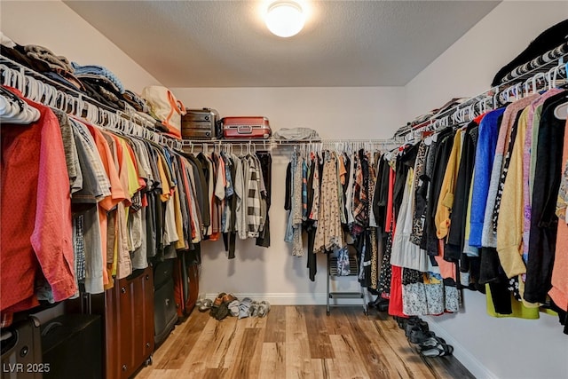 spacious closet with wood finished floors