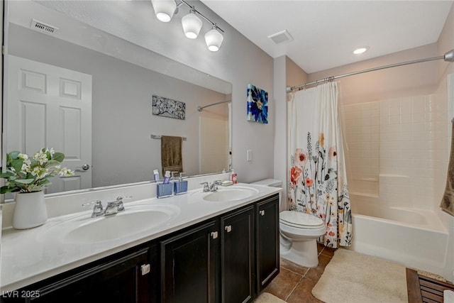 full bathroom featuring a sink, visible vents, and tile patterned floors