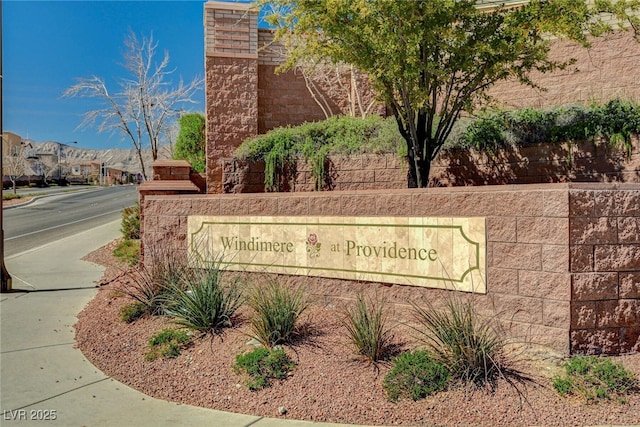 view of community sign