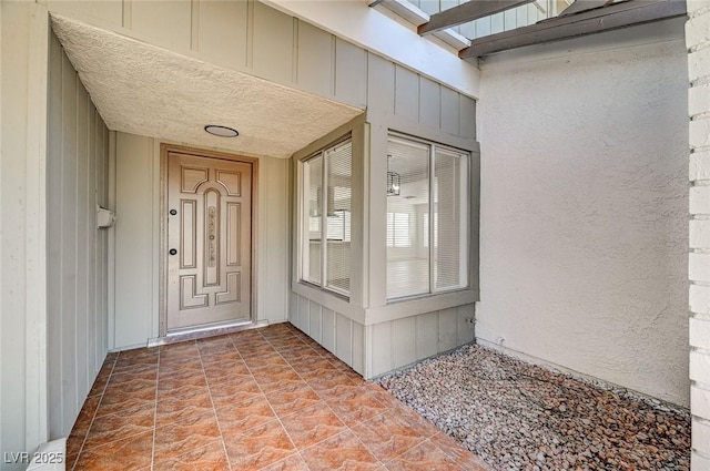 entrance to property with board and batten siding