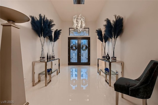 foyer entrance with french doors