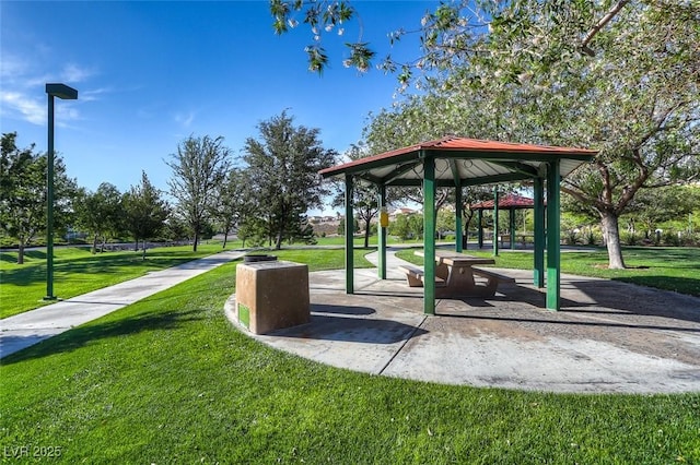 view of home's community featuring a gazebo and a yard