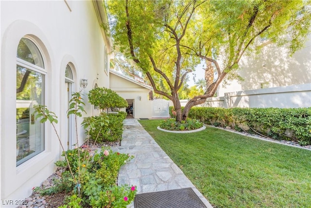 view of yard with fence