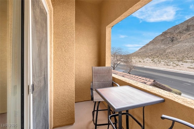 balcony with a mountain view