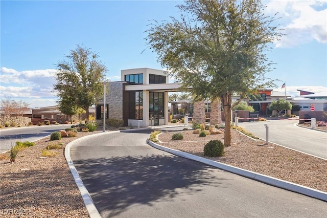 contemporary home with driveway