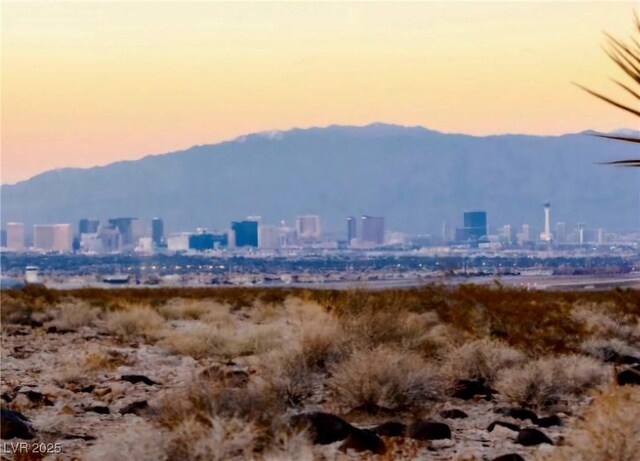 view of mountain feature featuring a city view