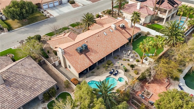 drone / aerial view with a residential view