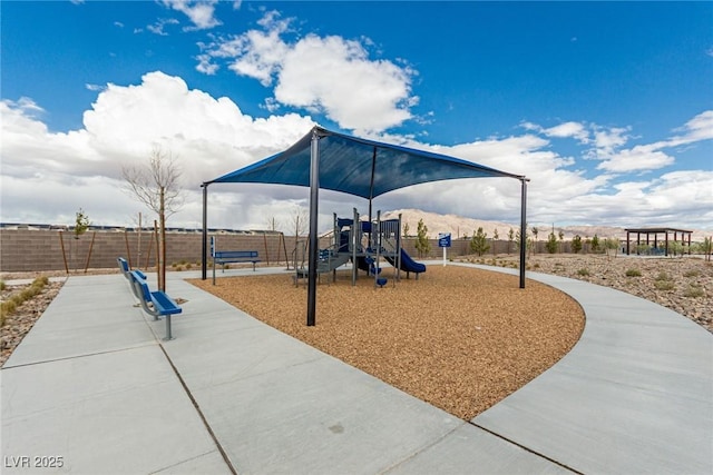 community play area with fence