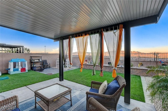 view of patio / terrace with a fenced backyard