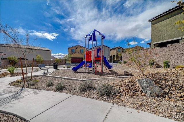 community play area with fence