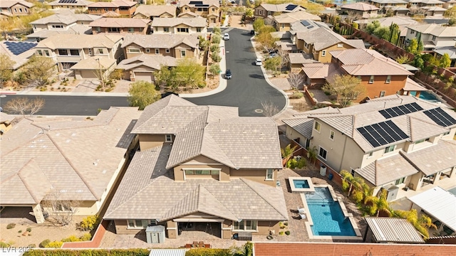 aerial view with a residential view