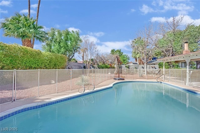 view of pool with a fenced backyard and a fenced in pool