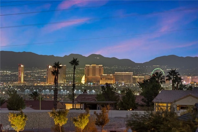 exterior space featuring a mountain view