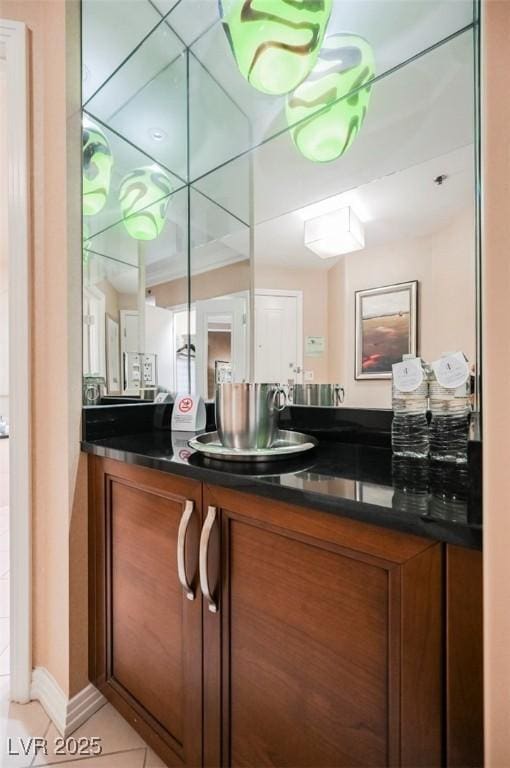 bathroom featuring vanity and tile patterned floors