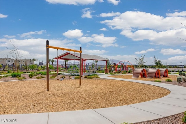 view of community jungle gym