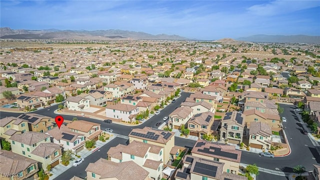 aerial view with a residential view and a mountain view