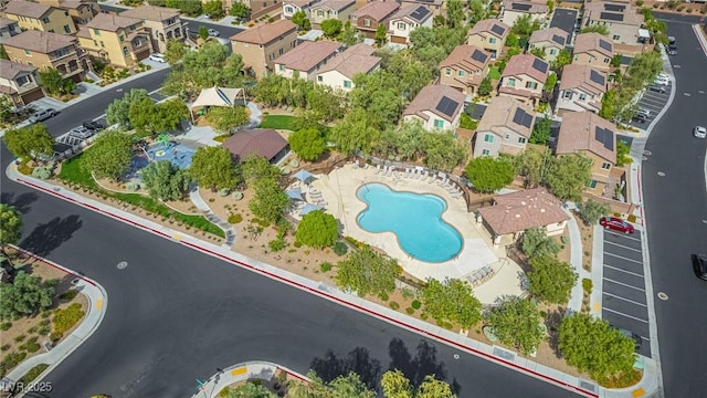 bird's eye view with a residential view