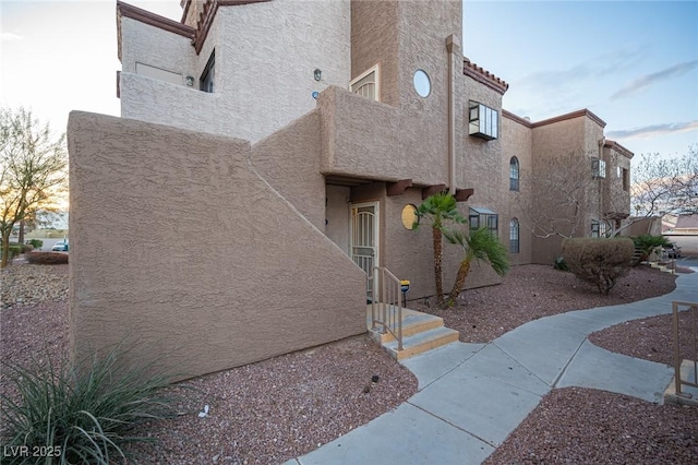 view of home's exterior featuring stucco siding