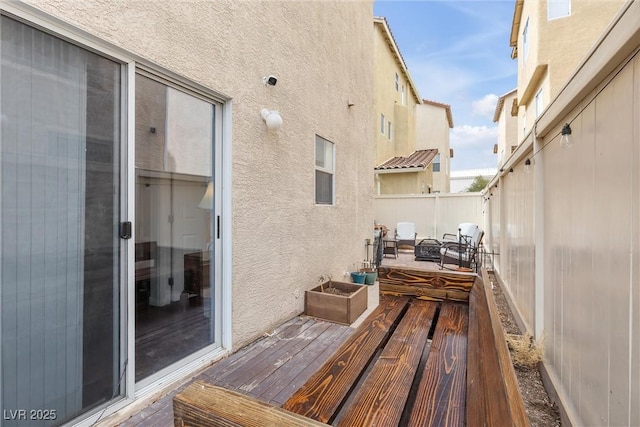 wooden terrace with fence