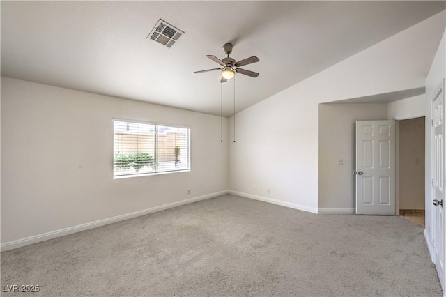 7613 Falconwing Ave, Las Vegas, NV 89131 - carpeted spare room with lofted ceiling, a ceiling fan, and baseboards